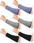 3 pairs of arm protectors for thin skin and bruises, cut-resistant forearm sleeves, level 5 burn protection (7.9 inches) - Black + Gray + Blue