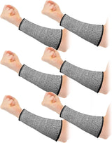 3 pairs of arm protectors for thin skin and bruises, cut-resistant forearm sleeves, level 5 burn protection (7.9 inches) - Gray