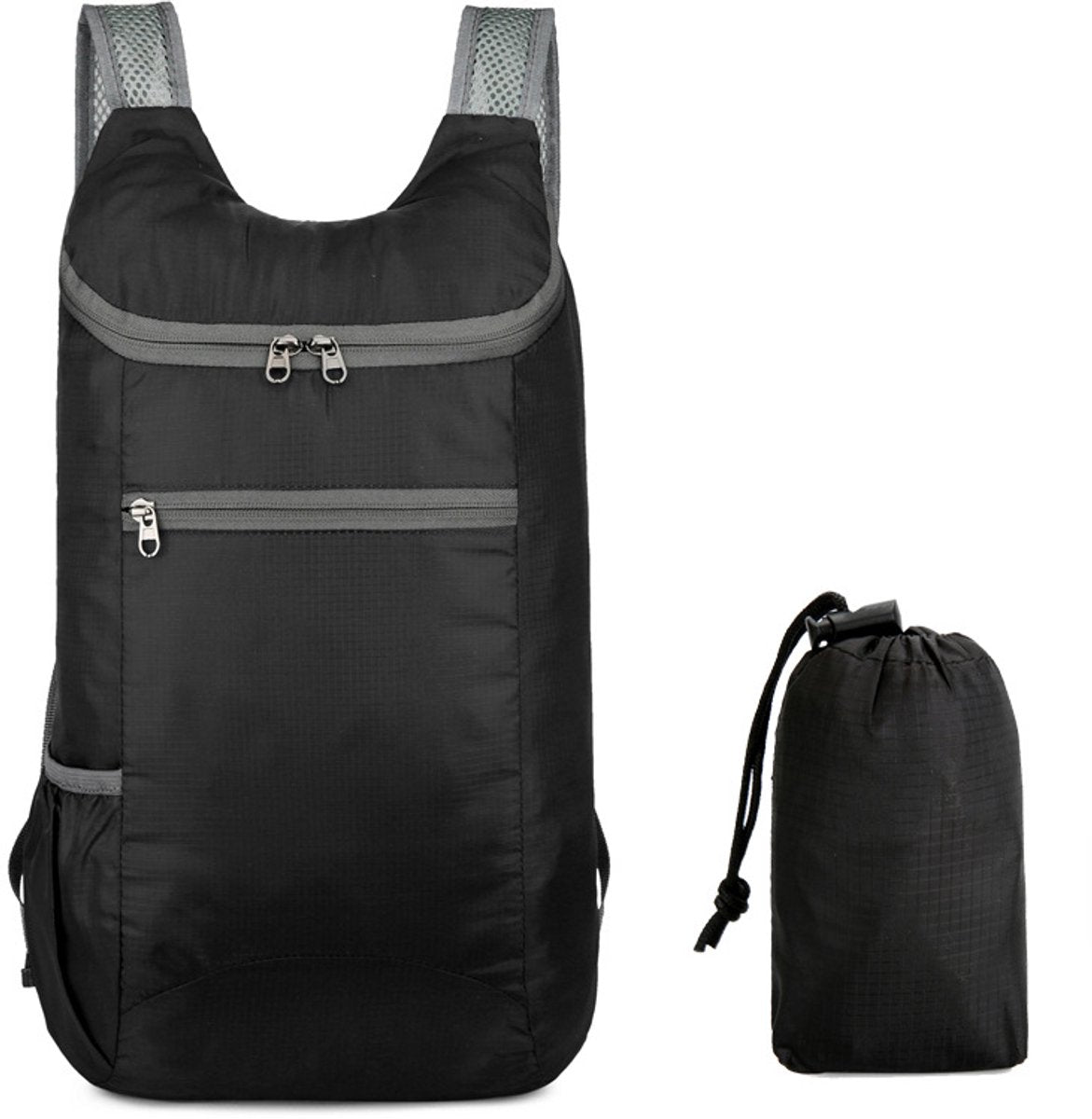 Backpack - Bag - Ultralight foldable backpack - Backpacks - Waterproof canvas, large capacity - Suitable for travel, hiking, camping, cycling, outdoor sports, Unisex, Black, One size