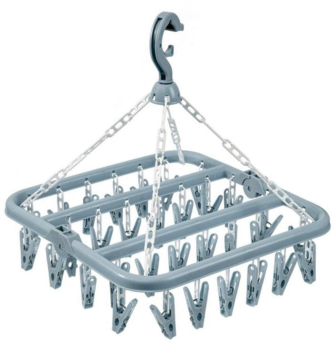Sock Dryer - Clothesline - 32 Clips - Sock Hanger - Wasrek - Wasrek - Carousel - Drying Carousel - Clothes Hanger - Sock Drying Rack - Blue