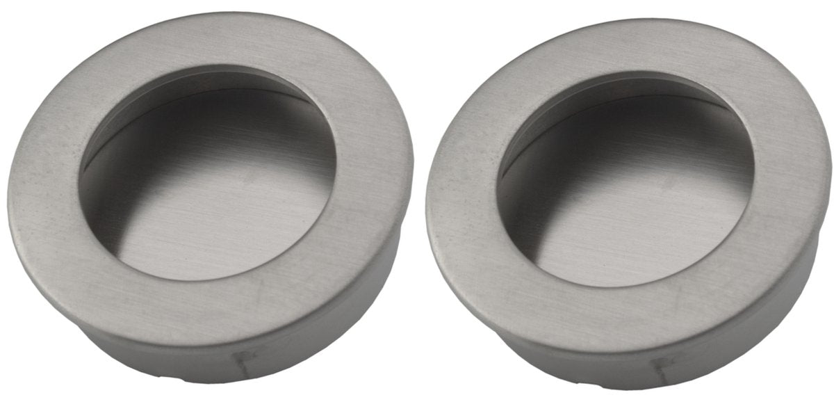 Pull handle - Brushed stainless steel - Round - Ø40mm - Sliding door handle - Set of 2