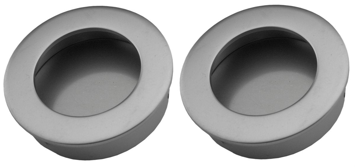 Door handle - Matte chrome - Round - Ø40mm - Sliding door handle - Set of 2