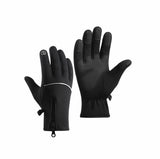 Gloves - Cycling Gloves - Winter Gloves - Sports Gloves - Waterproof and Windproof Gloves - Anti-slip and Shock-absorbing Gloves - Touchscreen Compatible Gloves - Driving Gloves - Fishing Gloves - Unisex - Black