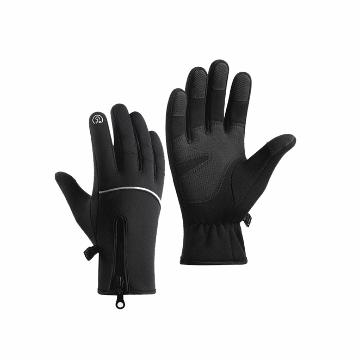 Gloves - Cycling Gloves - Winter Gloves - Sports Gloves - Waterproof and Windproof Gloves - Anti-slip and Shock-absorbing Gloves - Touchscreen Compatible Gloves - Driving Gloves - Fishing Gloves - Unisex - Black
