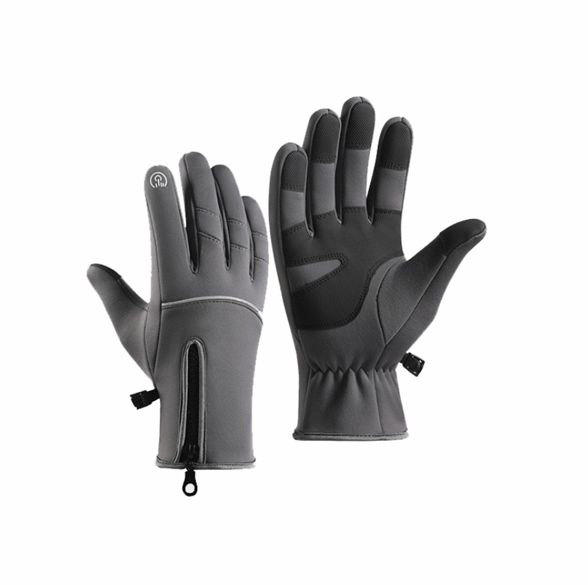 Gloves - Cycling Gloves - Winter Gloves - Sports Gloves - Waterproof and Windproof Gloves - Anti-slip and Shock-absorbing Gloves - Touchscreen Compatible Gloves - Driving Gloves - Fishing Gloves - Unisex - Grijs
