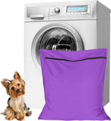 Pet Laundry Bags - Polyester Twill Laundry Bags - Large Zippered Laundry Bags - Prevents Pet Hair from Clogging Laundry Bags - Washing Machine Safe, 70 x 80 cm, Laundry Bag for Dogs, Cats, and Rabbits (Purple) - L