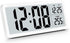 Battery-operated digital wall clock with large numbers, temperature display, 12/24 hour format for office, living room, bedroom, school