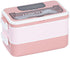 Lunch boxes - lunch box for adults - lunch box for children - lunch box with compartments - stackable lunch box - leakproof lunch container - 1600ML - with 2 layers - for children, adults, students (pink)
