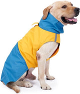 Dog Raincoat - Dog Jacket - Waterproof Winter Dog Jackets - Windproof Dog Jacket - Winter Dog Jacket - Reflective Strip - Perfect for Small Dogs - Medium-Sized Dogs - Blue and Yellow - Size S