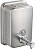 Durable commercial wall-mounted stainless steel soap dispenser with a large capacity for hand soap, rust-resistant design, perfect for bathrooms, hotels, restaurants or homes (brushed silver)