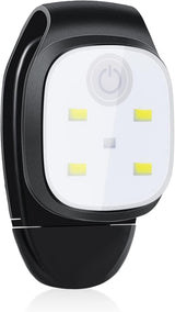 Clip-on outdoor running light, LED flashlight, USB rechargeable, reflective plastic safety light, accessory for running/training/racing.