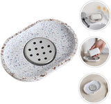 Terrazzo soap dish with stainless steel drainer, beige, natural stone, beige for bathroom, sink and kitchen - Drainage design for bathroom sinks and countertops