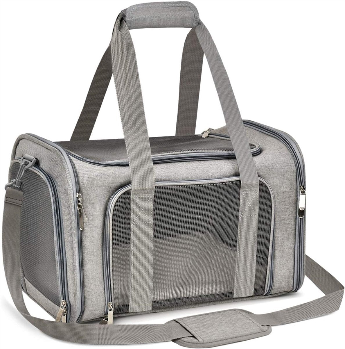 Bicycle panniers - Dog carrier bag for airplanes - Carrier bag for small dogs - Size L - Cat basket, dog basket, portable pet basket with soft sides - Foldable for puppy/rabbit travel