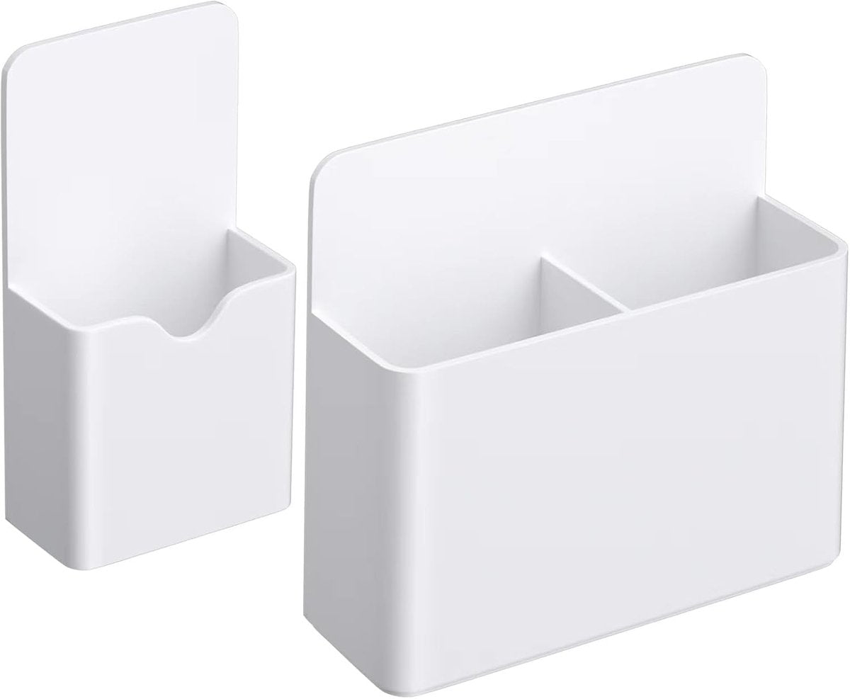 Pen holder - Magnetic pen holder - Marker holder - Marker holder for school - Whiteboard - Magnetic - Marker storage - Pencil organizer for pencil case - Set of 2 - White