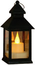 Decorative black lanterns for outdoor tables - Set of 2 mini LED metal lanterns for Halloween, weddings, Ramadan, gardens, Christmas, balconies, indoor and outdoor parties