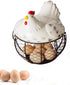 Egg basket, egg holder, egg storage, metal fruit bowl, chicken pattern, ceramic egg storage basket, iron basket for 15 eggs, egg holder, storage case, container