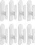 8-piece set - Hooks - Key hooks - Clothes hooks - Towel hooks - Curtain cord holder - Self-adhesive - for bathroom, living room, kitchen - Plastic - White - 6.9*2cm