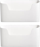 Storage boxes - Wall-mounted storage boxes - Wall-mounted filing cabinets - Mail and magazine organizers - Self-adhesive single-compartment door - No drilling required - For storing office supplies - (White, set of 2)