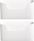 Storage boxes - Wall-mounted storage boxes - Wall-mounted filing cabinets - Mail and magazine organizers - Self-adhesive single-compartment door - No drilling required - For storing office supplies - (White, set of 2)