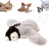 Cat Toys - Cat Toys with Catnip - Flappy Bird Cat Toy for Indoor Cats - Rechargeable - Electric Cat Toys - With Sound - Plush Sports Toy for Kittens - Gray Penguin