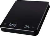Precision Scale - Barista Scale - Coffee Scale with Timer - Small 3 kg / 0 g Coffee Scale with Gravity Sensor - Rechargeable Kitchen Scale - Barista Essential - High Precision - Black