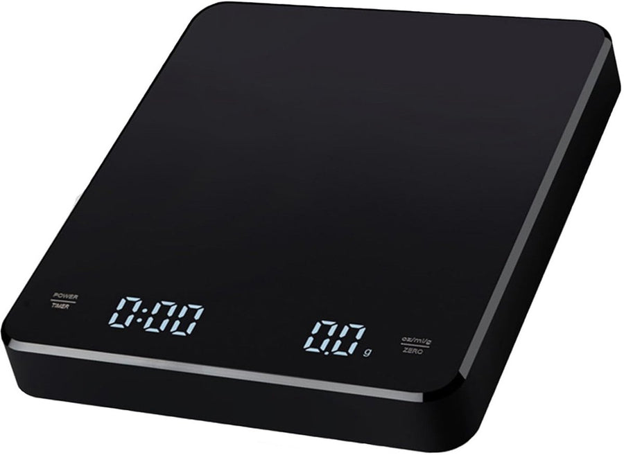 Precision Scale - Barista Scale - Coffee Scale with Timer - Small 3 kg / 0 g Coffee Scale with Gravity Sensor - Rechargeable Kitchen Scale - Barista Essential - High Precision - Black