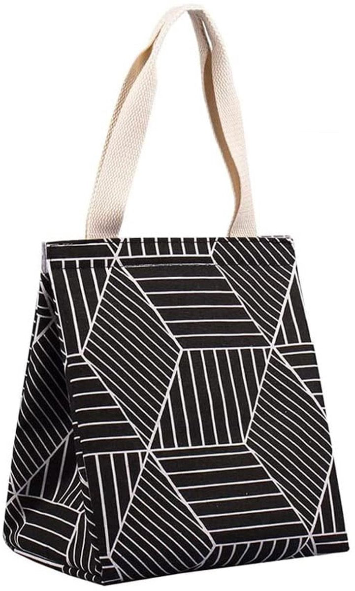 Lunch bag - Insulated bags - Insulated lunch bag for women - Sturdy, foldable and portable lunch bag with wide opening - With interior pockets - Insulated and leakproof cooler - For picnics and beaches for adults (Black Diamond)