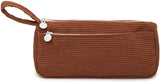 Corduroy Pencil Case - Cute pencil case with a practical zipper - Makeup bag - Suitable for school-aged teenagers, boys and girls - brown