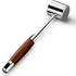 Professional Meat Tenderizer - Meat Mallet - Double-Sided Stainless Steel Meat Tenderizer - Steak Mallet with Non-Slip Wooden Handle - Dishwasher Safe Kitchen Utensil