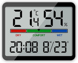 Wekker - Digital Alarm Clock - Weather Station - Room Thermometer - Digital Bathroom Clock - Shower Timer - Kitchen Thermometer - Gym - Bedroom - Kitchen - Office - Christmas Gifts - Black