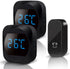 Wireless doorbell with LED, temperature display, waterproof electronic doorbell kit, with 2 plug-in receivers, 150m range, 4 volume levels, 38 melodies
