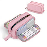 Pencil Case - Pencil Case - Pencil Case for Boys and Girls - Multifunctional Compartment Pencil Case - School Supplies - 22x11x9.5cm - Pink