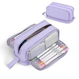 Pencil Case - Pencil Case - Pencil Case for Boys and Girls - Multifunctional Compartment Pencil Case - School Supplies - 22x11x9.5cm - Purple