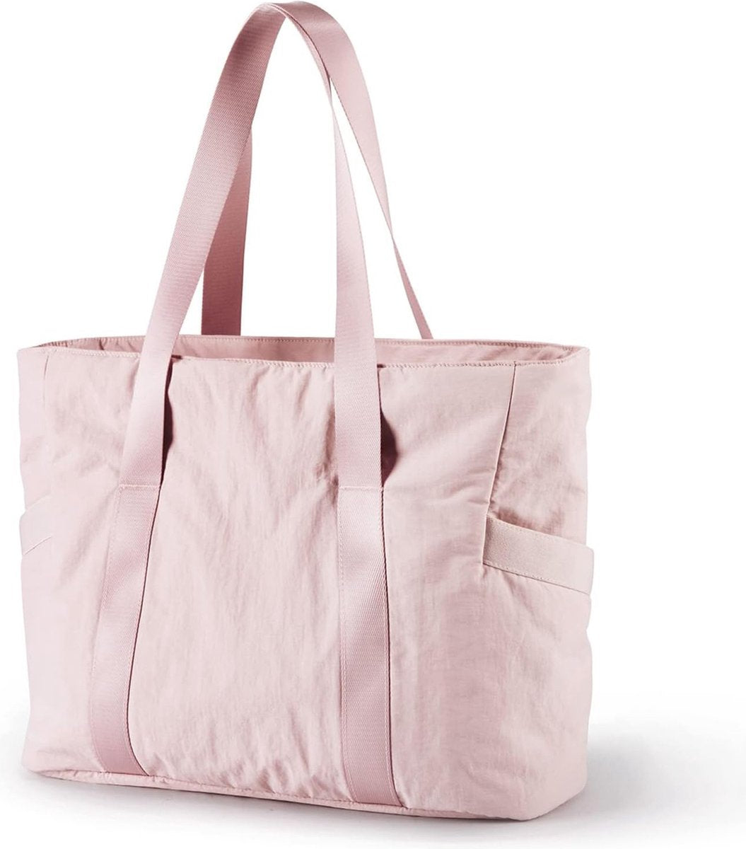 Women's Handbags - Zippered Tote Bag - Large Shoulder Bag - School Bag - Crossbody Bag - Laptop Bag - Handbag - Tote Bag - Weekend Bag - Shopping Bag - Beach Bag - Yoga/Fitness/Travel Bag - Pink