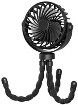 Handheld Fan - Rechargeable Portable Fan - Black - Cordless Handheld Table Fan - Mini Stroller Fan - 3 Modes - Mini Fan - Festival Fan - Octopus Fan