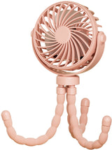 Handheld Fan - Rechargeable Portable Fan - Pink - Cordless Table Fan - Mini Stroller Fan - 3 Modes - Mini Fan - Festival Fan - Octopus Fan