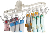 Wall-mounted folding clothes dryer - Space-saving - No need for extra hangers - Foldable design - 20 integrated clips - For drying socks/underwear - Suitable for bathroom/balcony