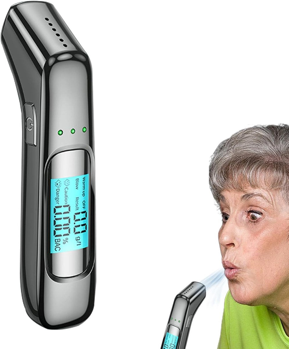 Breathalyzer - Digital Breathalyzer - Portable Breathalyzer - Breathalyzer - With HD LED and high-sensitivity chip - USB rechargeable - Highly accurate breathalyzer for drunk driving - Road safety