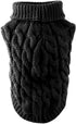 Dog Coat - Dog Sweater Vest - Warm Dog Coat - Winter Dog Sweater - Soft Knitted Wool Dog Clothes - Crochet Coat - Perfect for Small Dogs - Medium-Sized Dogs - Size M - Black