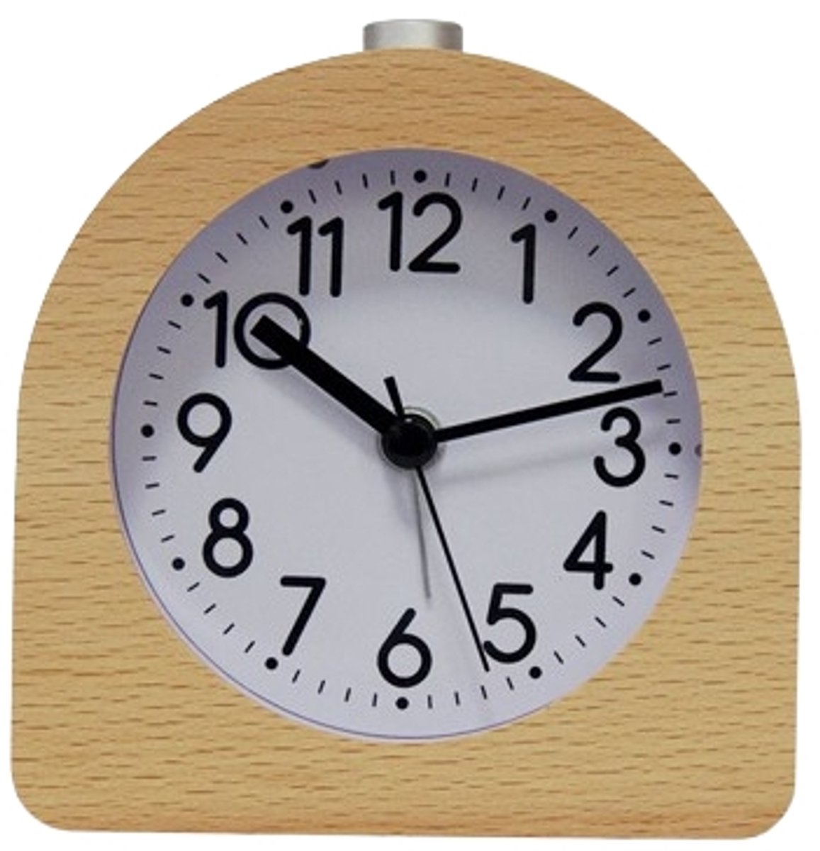 Wekker analog wooden clock with snooze function - Wekker Vintage with luminous Klok - Silent vintage wooden desk clock with no ticking sound - Light brown natural wood
