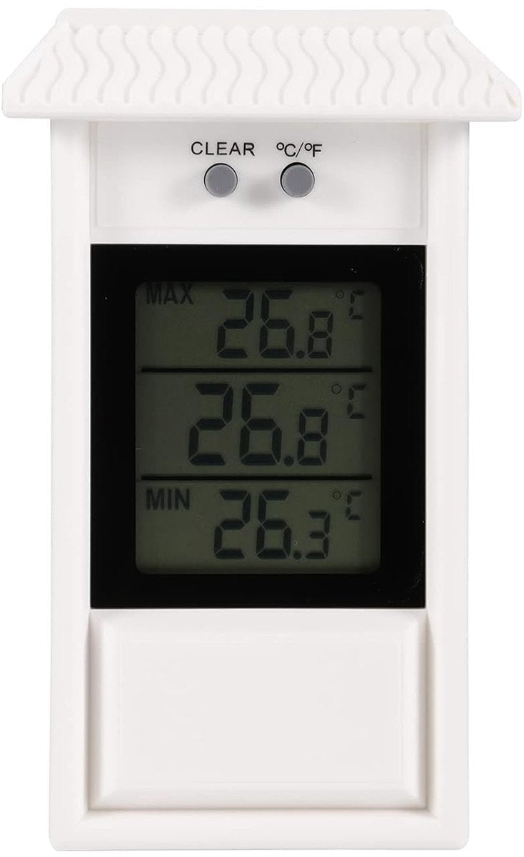 Indoor and outdoor thermometer - Thermometer - Hygrometer - Weather station - Digital thermometer - Weatherproof for indoor and outdoor use - Wit