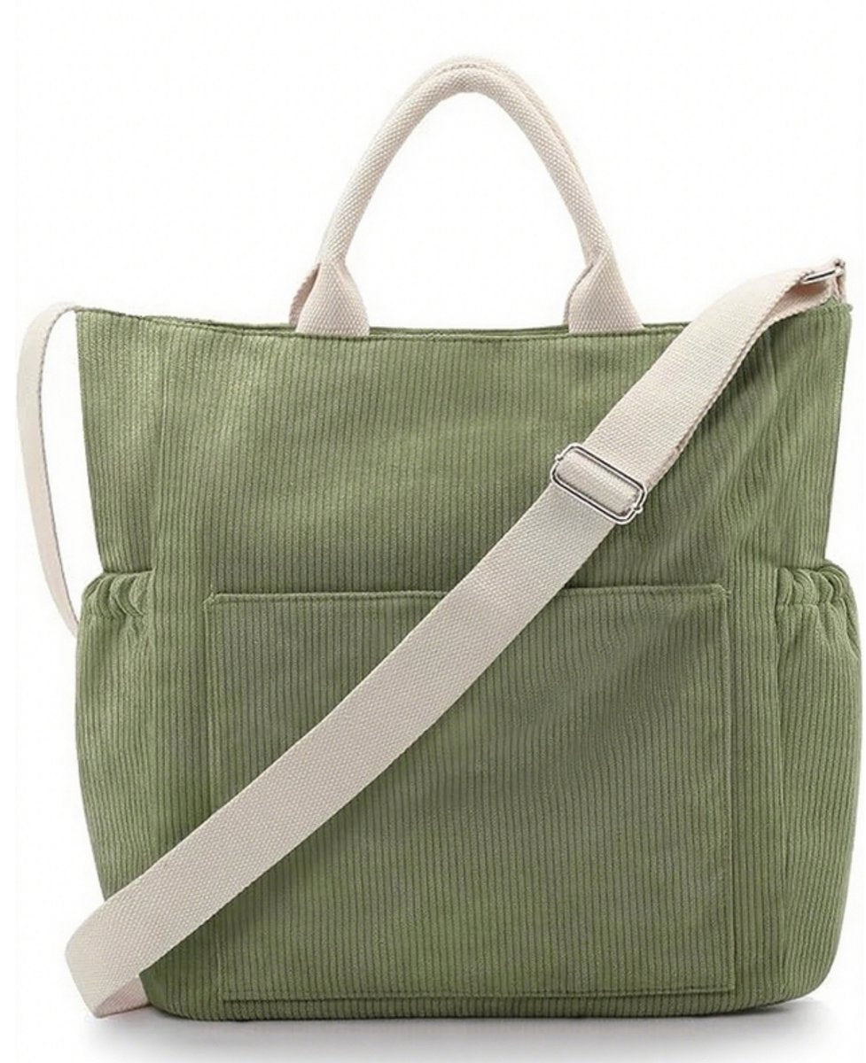 Tote bags, shopping bags, large corduroy bags, rope bags, fabric bags with adjustable shoulder strap for work, travel, shopping, school and university.