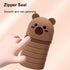 2-in-1 telescopic pencil case in soft silicone, cute kitten-shaped pencil case, ideal for storing stationery, brown, for girls and boys