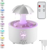 Aromatherapy Humidifier - Umbrella Humidifier - 300ml Rotating Humidifier for Bedroom with Remote Control and Timer - 7-Color LED Humidifier for Living Room or Children's Room - Humidifiers (White)