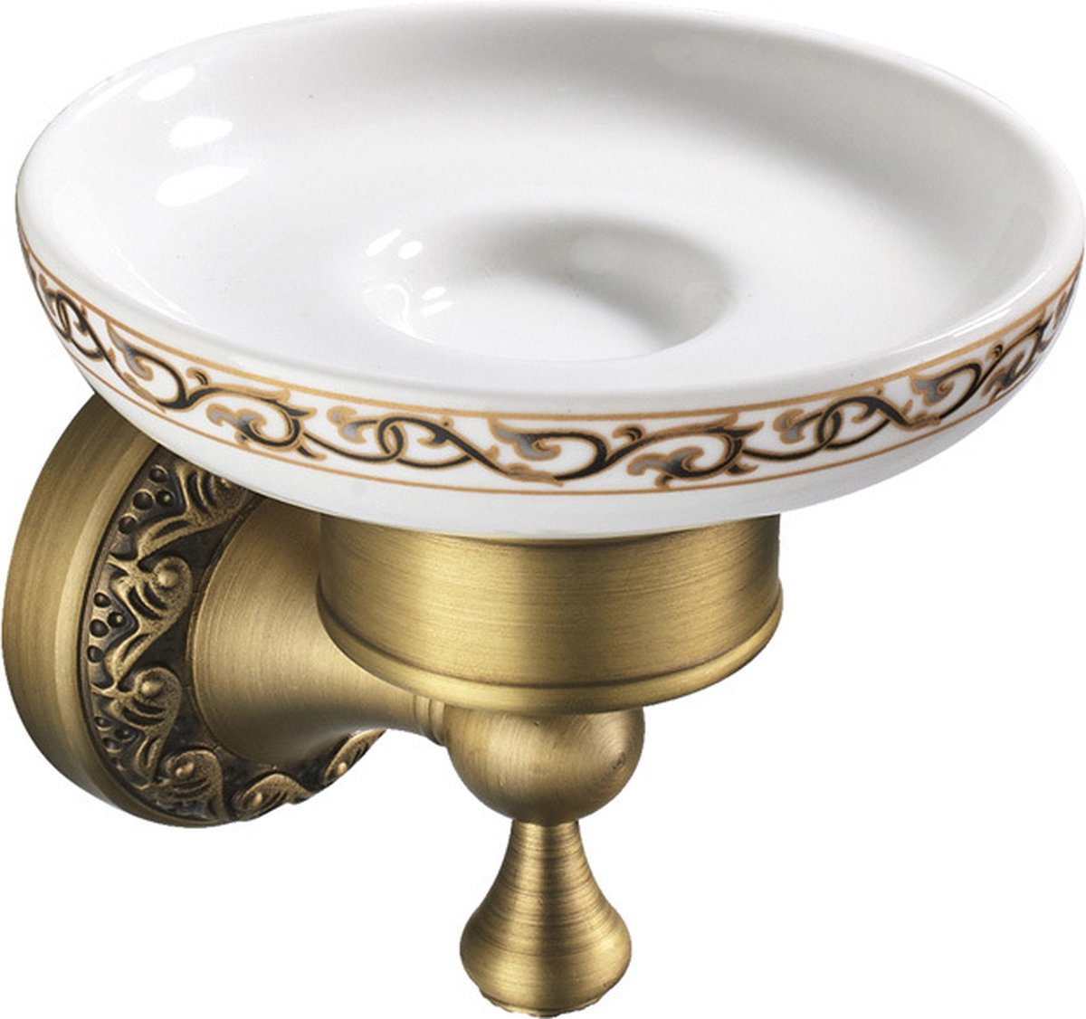 Soap dish - Soap holder - Antique soap dish - Brass ceramic - Wall mounted - Hanging soap dish for shower - Shower/bathroom holder