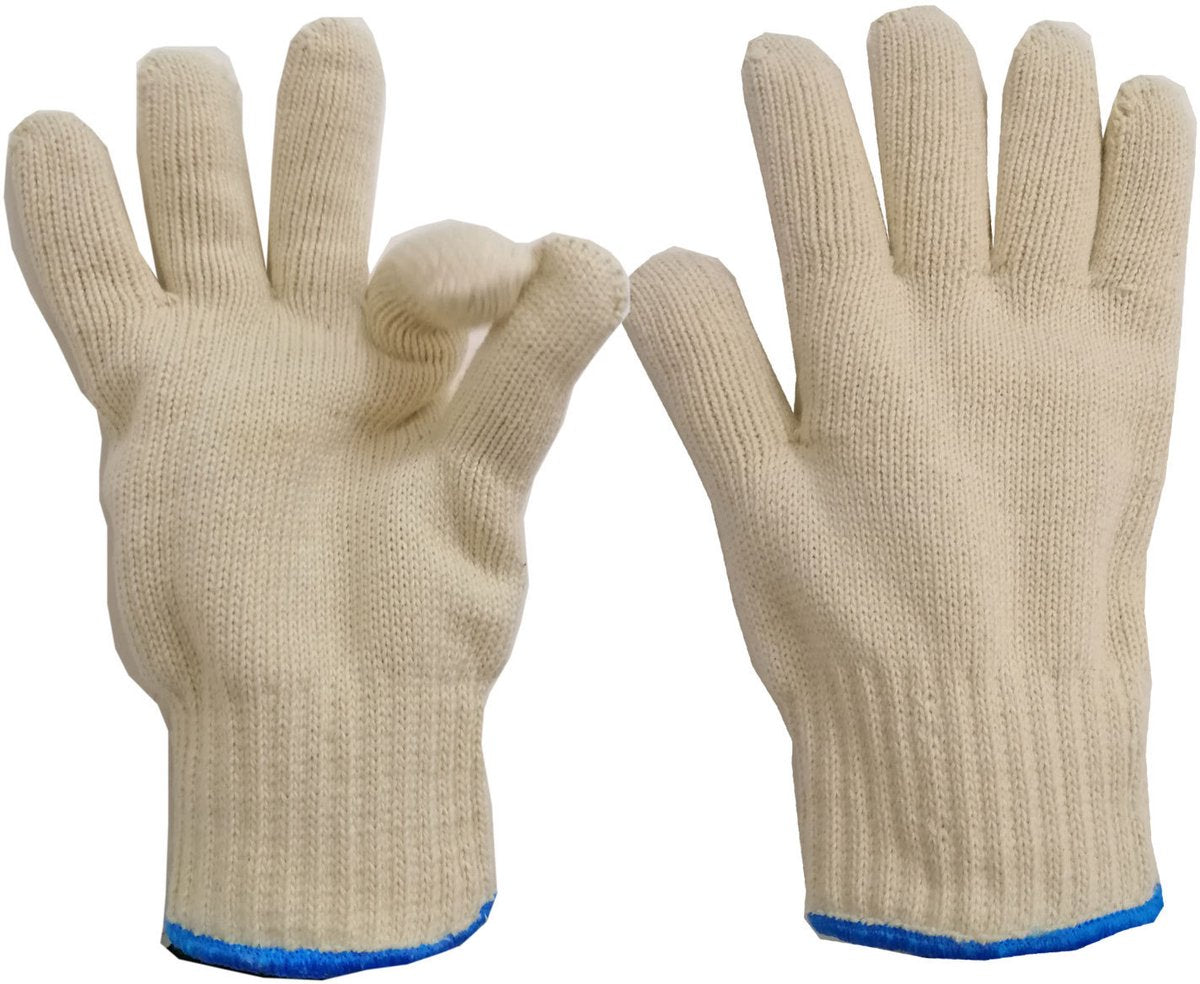 Gloves - Kitchen Gloves - Heat Resistant Kitchen Gloves - BBQ Gloves - Anti-Scald Gloves - Thick Knitted Cotton - For Indoor and Outdoor Use - For Oven - Airfryer - High Temperature Grill - Hot Dishes - Gardening