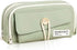 Expandable pencil case with 3 large compartments for girls, boys and students (light green), green, [light green, canvas]