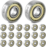 20 608zz ball bearings - Miniature deep groove ball bearings, double metal shielding - For skateboards, scooters, inline skates, 8 mm x 22 mm x 7 mm