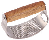 Garlic Press - Stainless Steel Cup - Dishwasher Safe - Garlic Press with High-Quality Wooden Handle - Ergonomic Handle for Garlic Press - Garlic Chopper - 10 x 5.1 cm - Large and Thick