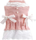 Dog Coat - Dog Sweater - Sweater Dress for Small Dogs - Female Dress with Bow - Pink and Blue Warm for Winter - Princess Lace - Birthdays - Valentine&